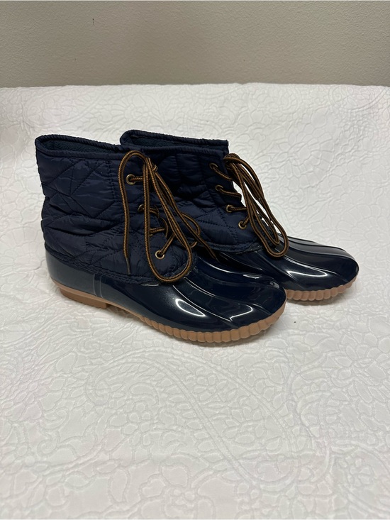 Yoki Shoes - Women’s Navy Quilted Waterproof Duck Boots